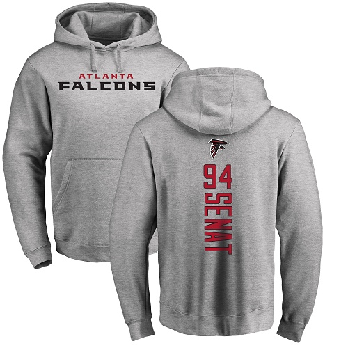 Atlanta Falcons Men Ash Deadrin Senat Backer NFL Football #94 Pullover Hoodie Sweatshirts
